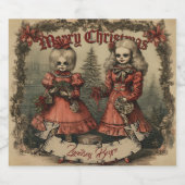 ゴシッパーソナライズされたククリスマスワきらめくインラベル スパークリングワインラベル (シングルラベル)