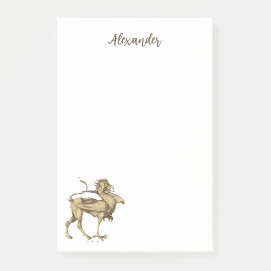 ゴシッパーソナライズされたクグリフィンルネッサンスドラゴン ポストイット (正面)