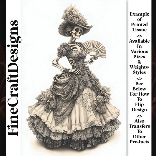 ゴシッビクトリアンクな服装のスケルトンAH9デコページ 薄葉紙