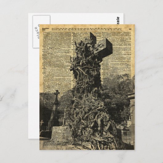 ゴシッビクトリアンクの墓、墓石ハロウィーンアート ポストカード (正面/裏面)