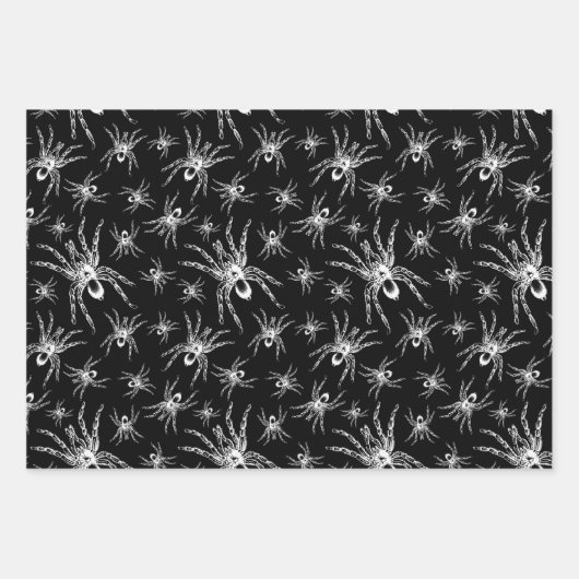 ゴシッビクトリアンクの白黒の欧文の一致 ラッピングペーパーシート (正面2)