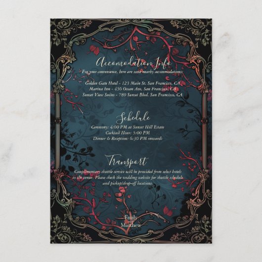 ゴシッビクトリアンクエレガンス結婚のエンクロージャカード エンクロージャーカード (正面)