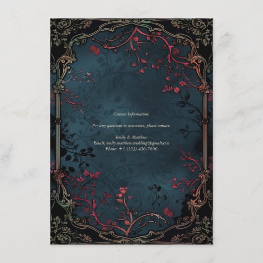 ゴシッビクトリアンクエレガンス結婚のエンクロージャカード エンクロージャーカード (裏面)