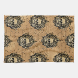 ゴシッビクトリアンクグラムスカル キッチンタオル