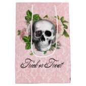 ゴシッビクトリアンクスカルとバラ |トリックまたはトリート ミディアムペーパーバッグ (裏面)