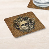ゴシッビクトリアンクスカルダマスクハロウィーン スクエアペーパーコースター (アングル)