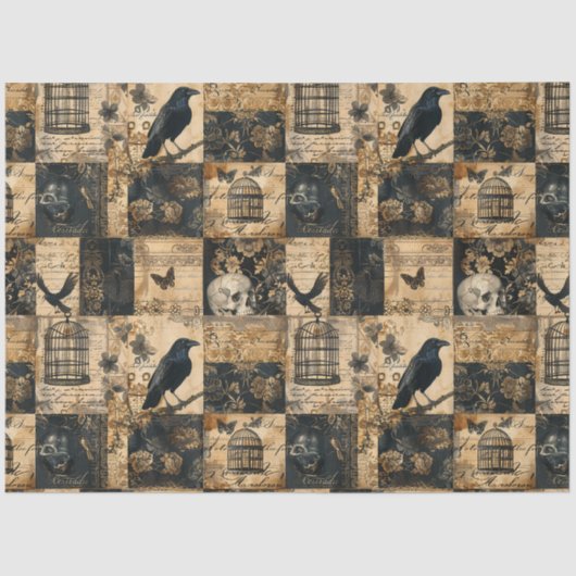 ゴシッビクトリアンクハロウィーンパッチワーク 薄葉紙 (正面)