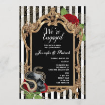 ゴシッビクトリアンクブラックストライプ婚約パーティ