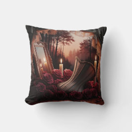 ゴシッビクトリアンクブードワールコルセット鏡レッドローズ クッション