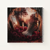 ゴシッビクトリアンクブードワールコルセット鏡レッドローズ ノートブック (裏面)