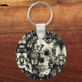 ゴシッビクトリアンクレーススカル模様 キーホルダー (正面)