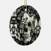 ゴシッビクトリアンクレーススカル模様 セラミックオーナメント (右)