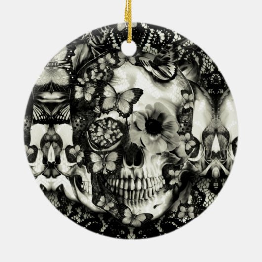 ゴシッビクトリアンクレーススカル模様 セラミックオーナメント (裏面)