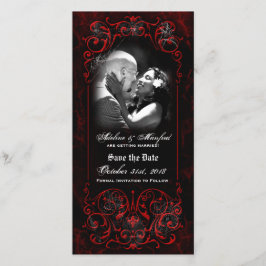 ゴシッビクトリアンク不気味レッドカスタム日付の保存 セーブザデート