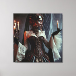 ゴシッビクトリアンク型ステームパンクエレガントレディ キャンバスプリント