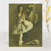 ゴシッビクトリアンク妖精の大きいグリーティングカード カード (黄色い花)