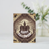 ゴシッビクトリアンク幽霊のよく出るハウスハッピーハローウィン シーズンポストカード (スタンド正面)