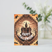 ゴシッビクトリアンク幽霊のよく出るハウスハッピーハローウィン シーズンポストカード (スタンド正面)