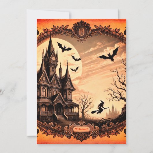 ゴシッビクトリアンク幽霊のよく出るハウスハローウィンパーティ 招待状 (裏面)