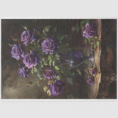 ゴシッビクトリアンク紫色のバラのヴィンテージ花瓶 薄葉紙 (正面)