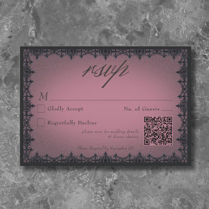 ゴシッビクトリアンク鉄バ縁どルグンディ結婚のQR 出欠カード
