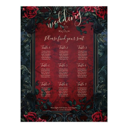 ゴシッビクトリアンク・エレガンス結婚の座席表 ポスター (正面)