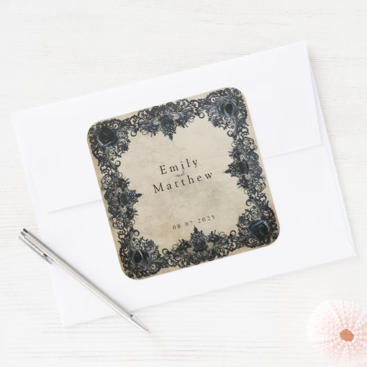 ゴシッビクトリアンク・エレガンス結婚ズ スクエアシール (封筒)