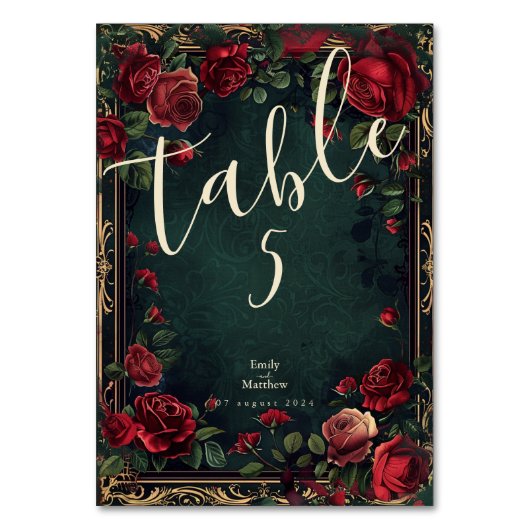 ゴシッビクトリアンク・エレガンス結婚ズ テーブルナンバー (正面)