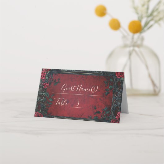 ゴシッビクトリアンク・エレガンス結婚ズ プレイスカード (正面)