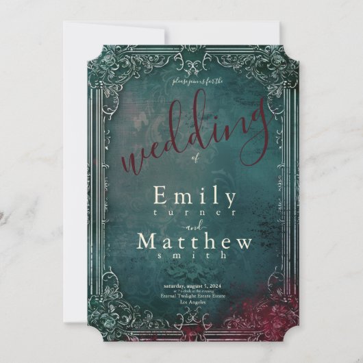 ゴシッビクトリアンク・エレガンス結婚ズ 招待状 (正面)