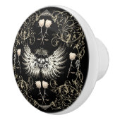 ゴシッビクトリアントロマンススカルウィングス&ホワイトローズ セラミックノブ (右)