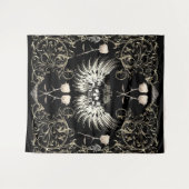 ゴシッビクトリアントロマンススカルウィングス&ホワイトローズ タペストリー (正面(横))