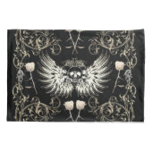 ゴシッビクトリアントロマンススカルウィングス&ホワイトローズ 枕カバー (裏面)