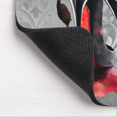 ゴシッファッショニスタク赤の下のバラ付き文字 マウスパッド (コーナー)