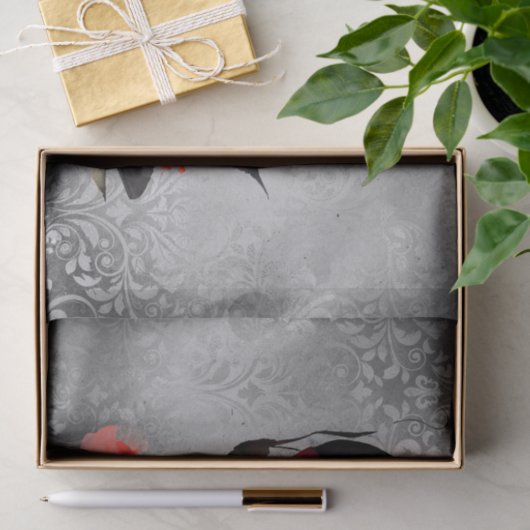 ゴシッファッショニスタク赤の下のバラ付き文字 薄葉紙 (ギフト)