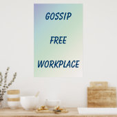 ゴシップのないワークプレイスブルーグリーングラデーション ポスター (キッチン)