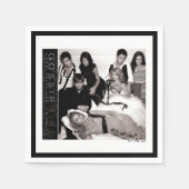 ゴシップガール白黒グループグラフィック スタンダードカクテルナプキン (正面)