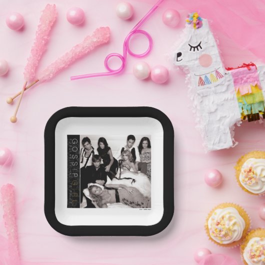 ゴシップガール白黒グループグラフィック ペーパープレート (パーティー)