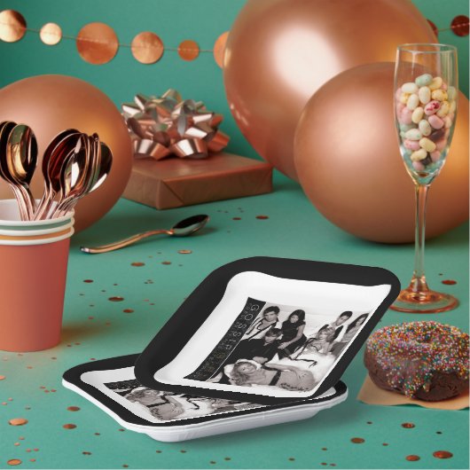 ゴシップガール白黒グループグラフィック ペーパープレート (複数)