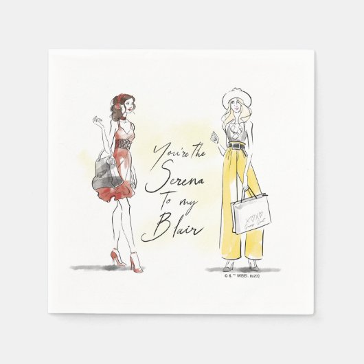 ゴシップガール – あなたは私のブレアにセレナ スタンダードカクテルナプキン (正面)