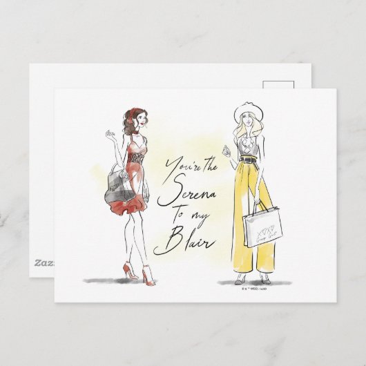ゴシップガール – あなたは私のブレアにセレナ ポストカード (正面/裏面)