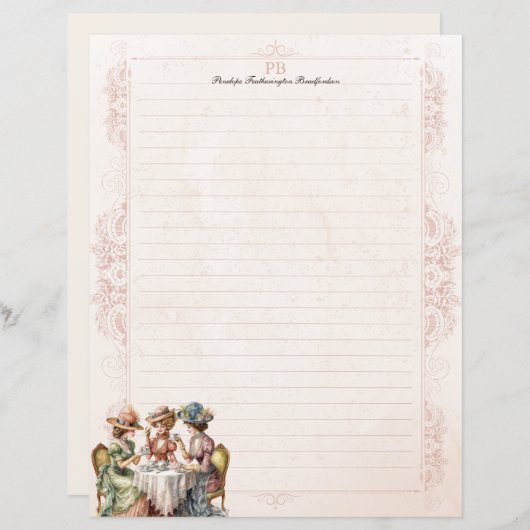 ゴシップビクトリアンガールズモノグラム文房具の並び (正面/裏面)