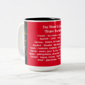 ゴシップ国際的言葉、2トーンのコーヒーマグ ツートーンマグカップ (正面左)