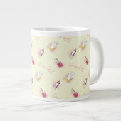 ゴシップ女の子リップスティック&香水パターン ジャンボコーヒーマグカップ (正面右)