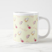 ゴシップ女の子リップスティック&香水パターン ジャンボコーヒーマグカップ (右)