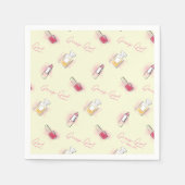 ゴシップ女の子リップスティック&香水パターン スタンダードカクテルナプキン (正面)