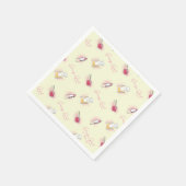ゴシップ女の子リップスティック&香水パターン スタンダードカクテルナプキン (角)