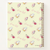 ゴシップ女の子リップスティック&香水パターン ノートブック (裏面)