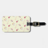 ゴシップ女の子リップスティック&香水パターン ラゲッジタグ (正面横)