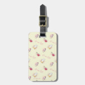 ゴシップ女の子リップスティック&香水パターン ラゲッジタグ (正面縦)